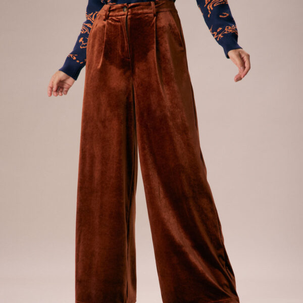 Details:- Brown- Daily- Vintage- Solid Color- Pockets- Button Fly- High Waisted- Regular Fit- 95% Polyester