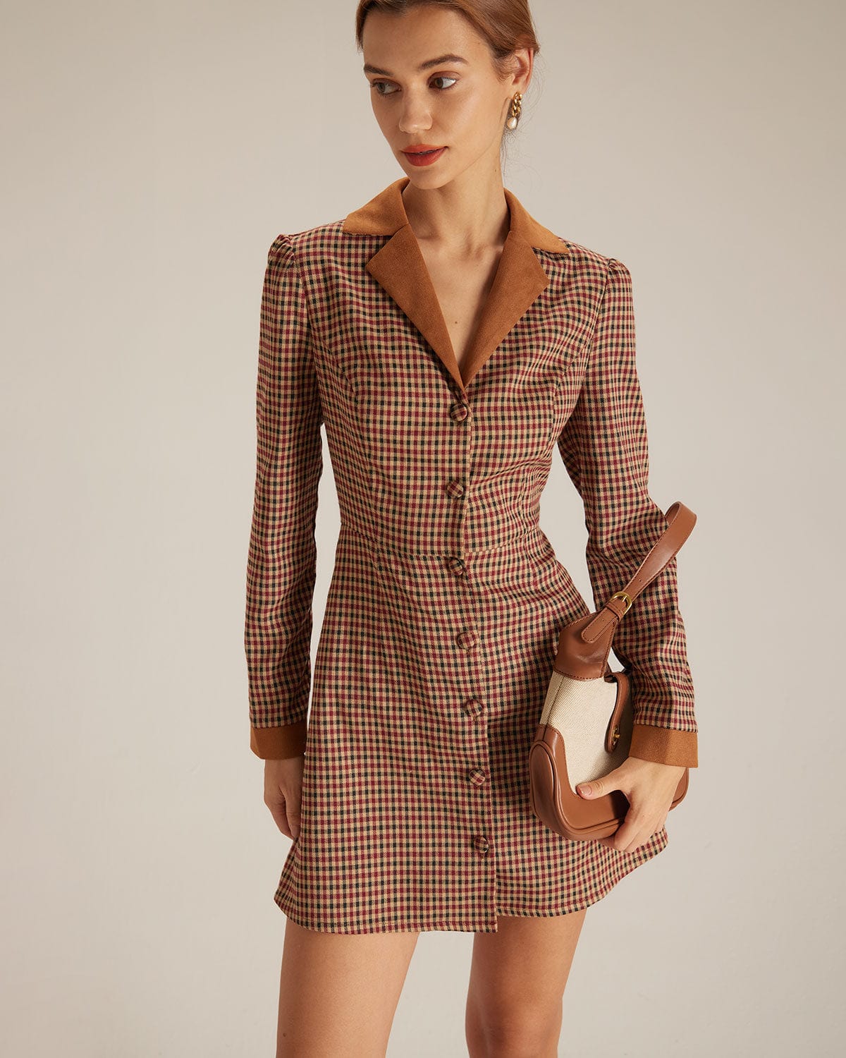 Fabric:This Plaid Mini Dress is made of Polyester and Spandex. Polyester is an artificial fiber that feels soft