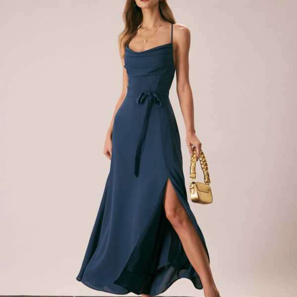 Fabric:This Ruched Maxi Dress is made of Polyester. Polyester is an artificial fiber that feels soft
