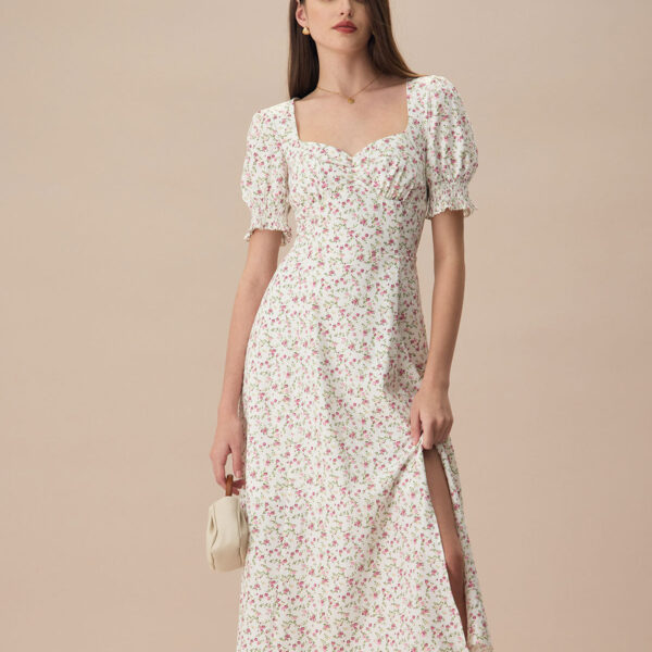 Fabric:This Floral Midi Dress is made of Recycled Polyester and Spandex. Recycled polyester is a sustainable alternative to traditional polyester