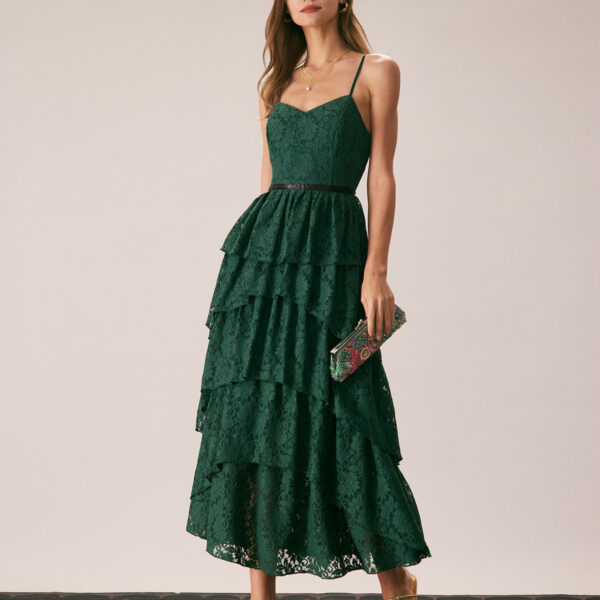 Fabric:This Lace Maxi Dress is made of Polyester and Spandex. Polyester is an artificial fiber that feels soft
