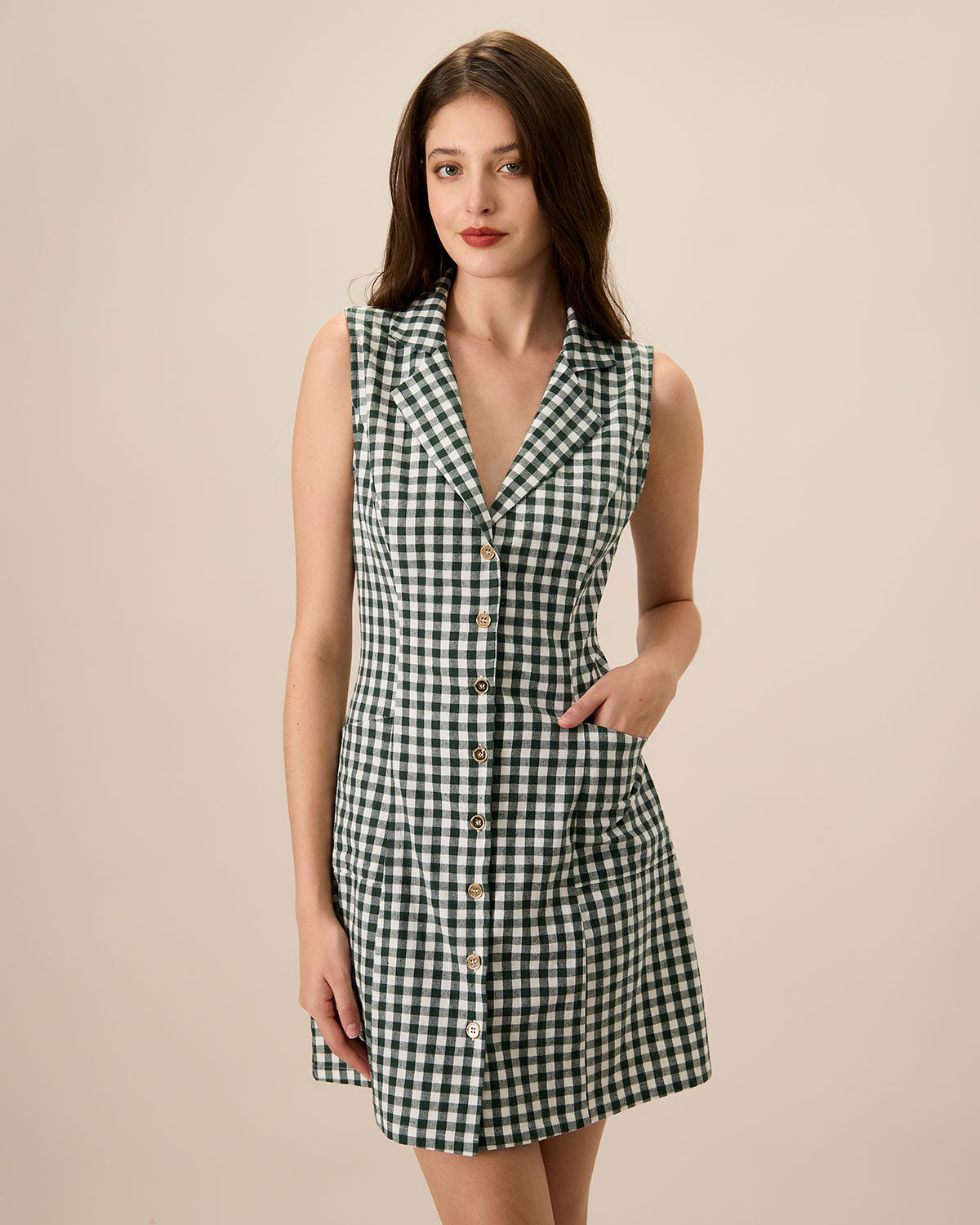 Fabric:This Plaid Mini Dress is made of Cotton. Cotton fabric features humidity balance