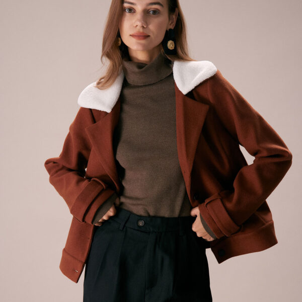 Details:- Brown- Work- Work- Vintage- Colorblock- Button- Pockets- Lapel- Long Sleeves- Single Breasted- Regular Fit- No Stretch- 100% Polyester- Machine wash or professional dryFabric:This Lapel Jacket is made of Polyester. Polyester is an artificial fib