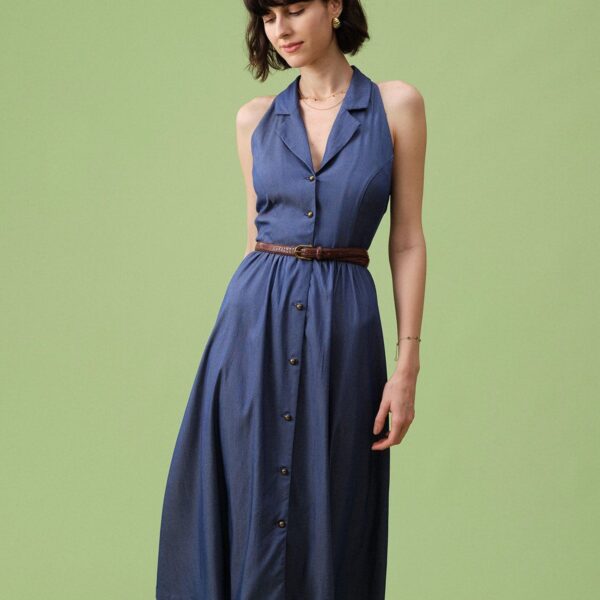 Fabric:This V Neck Midi Dress is made of Cotton