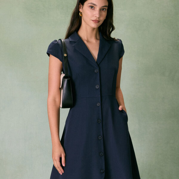 Fabric:This Navy Mini Dress is made of Polyester. Polyester is an artificial fiber that feels soft