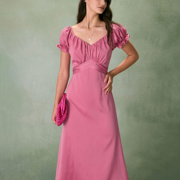 Fabric:This Satin Midi Dress is made of Polyester