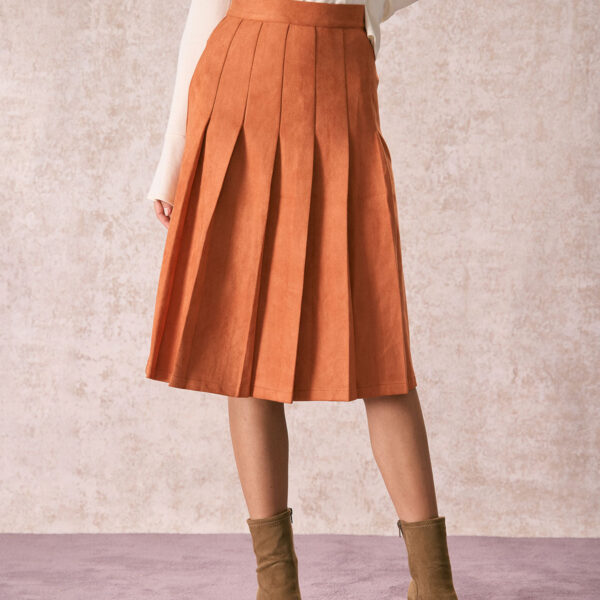 Details:- Orange- Work- Solid Color- Pleated- Zipper Fly- High Waisted- Slim Fit- 80% Polyester