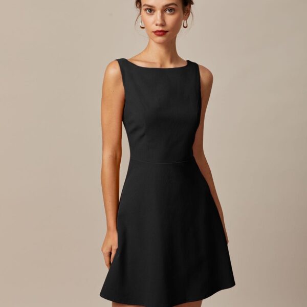 Fabric:This Sleeveless Mini Dress is made of Polyester and Spandex. Polyester is an artificial fiber that feels soft