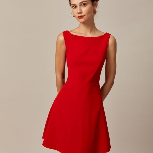 Fabric:This Sleeveless Mini Dress is made of Polyester and Spandex. Polyester is an artificial fiber that feels soft