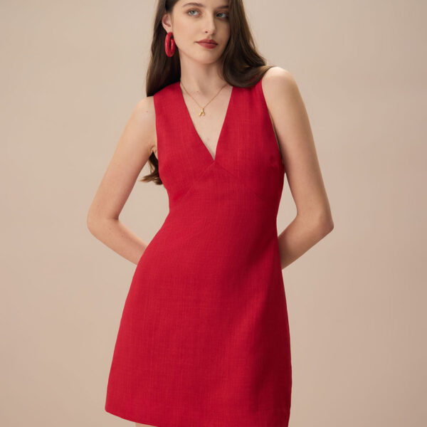 Fabric:This Sleeveless Mini Dress is made of Viscose and Linen. Viscose (aka rayon) is a man-made cellulosic fiber made from wood pulp. It's soft