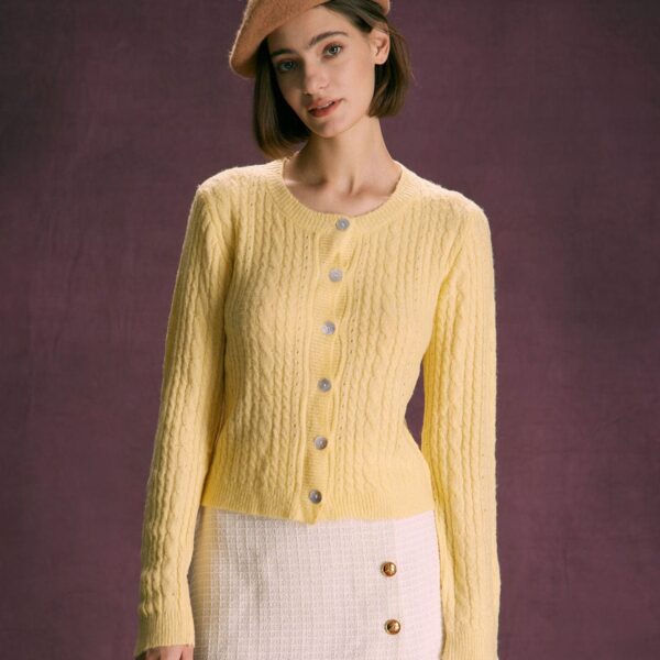 Details:- Vintage & Brief- Button- Ribbed- Pointelle- Slim Fit- Medium Stretch- 77% Acrylic