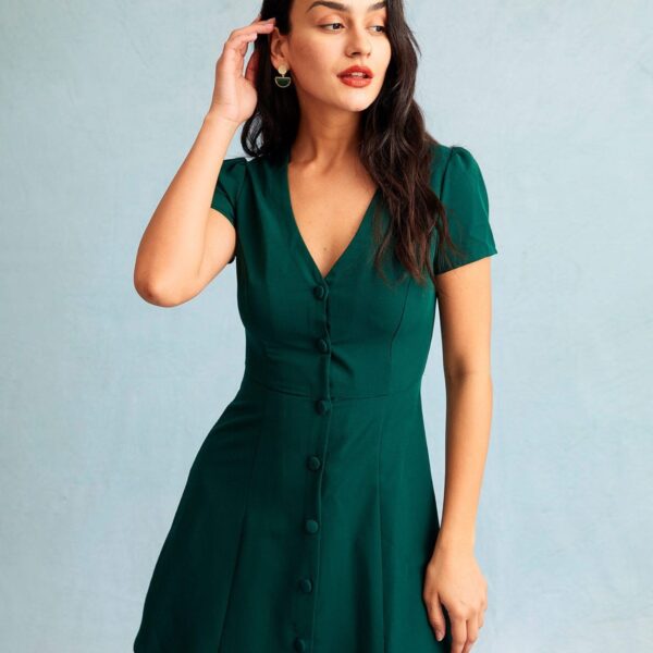 Fabric:This Short Sleeve Mini Dress is made of Viscose and Polyester. Viscose (aka rayon) is a man-made cellulosic fiber made from wood pulp. It's soft