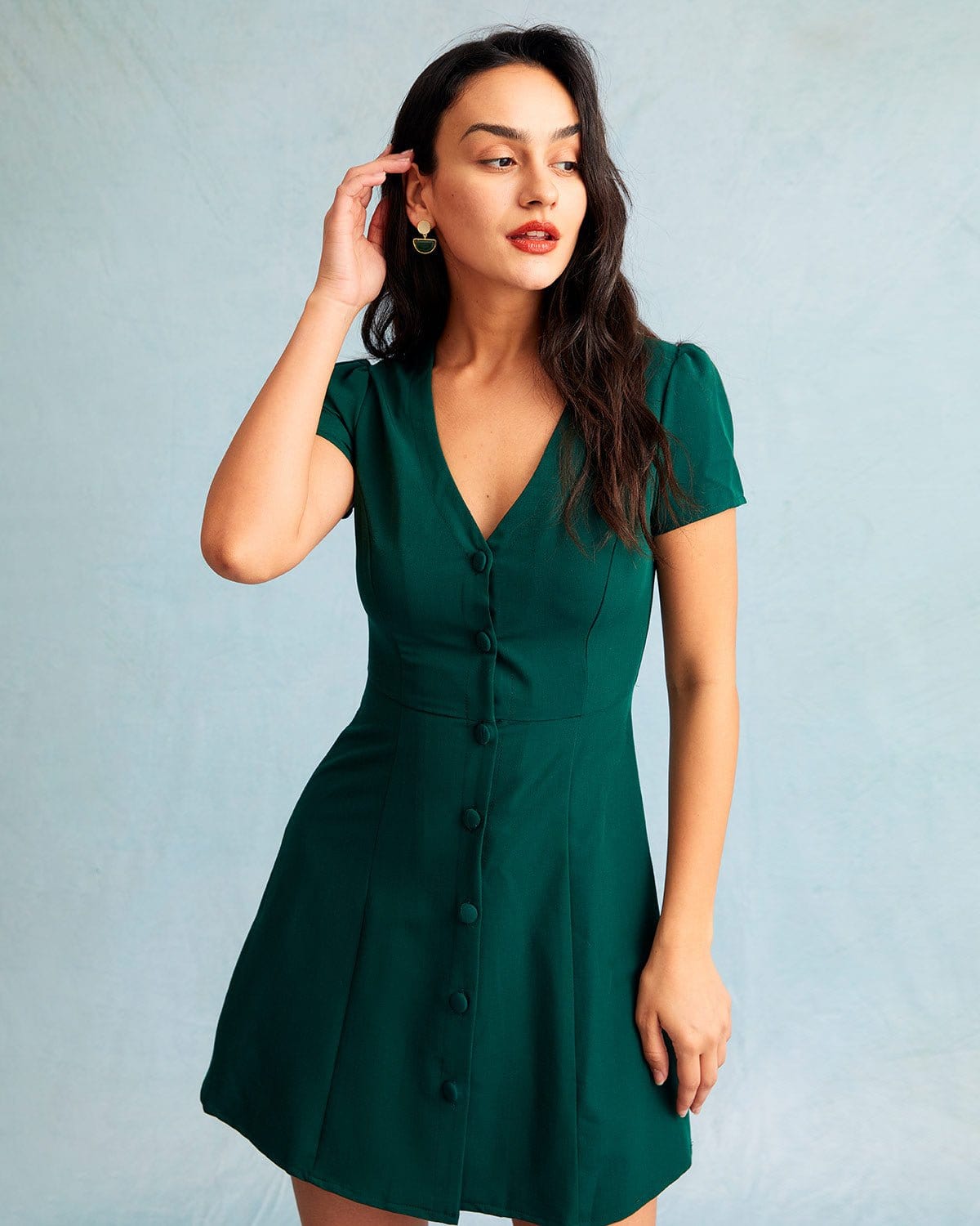 Fabric:This Short Sleeve Mini Dress is made of Viscose and Polyester. Viscose (aka rayon) is a man-made cellulosic fiber made from wood pulp. It's soft