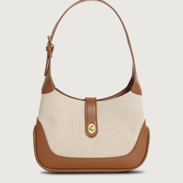 - Material: Canvas- Lining: Polyester- Type: Retro- Disclosure: Twist Lock- Strap: Non-detachable Strap (Adjustable)- Dimensions: 10.23" W x 6.50" D x 1.78"H (26 cm x 16.5 cm x 4.5cm)- Details: Canvas
