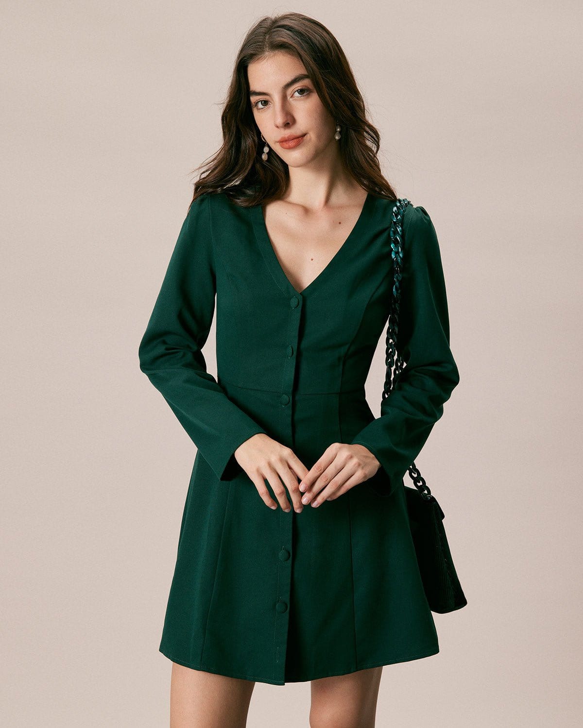 Fabric:This Button Mini Dress is made of Viscose and Polyester. Viscose (aka rayon) is a man-made cellulosic fiber made from wood pulp. It's soft