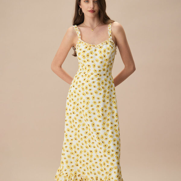 Fabric:This Slip Midi Dress is made of Recycled Polyester. Recycled polyester is a sustainable alternative to traditional polyester
