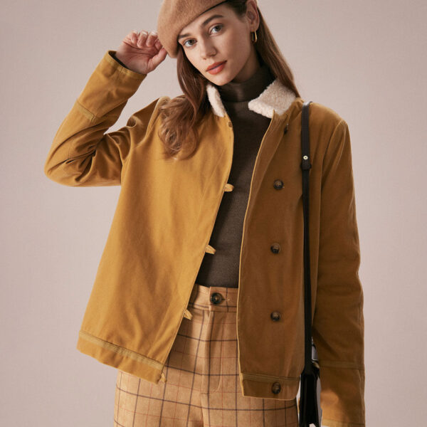Details:- Yellow- Daily- Button- Pockets- Stand- Long Sleeves- Single Breasted- Regular Fit- No Stretch- 100% Polyester- Machine wash or professional dryFabric:This Button Jacket is made of Polyester. Polyester is an artificial fiber that feels soft