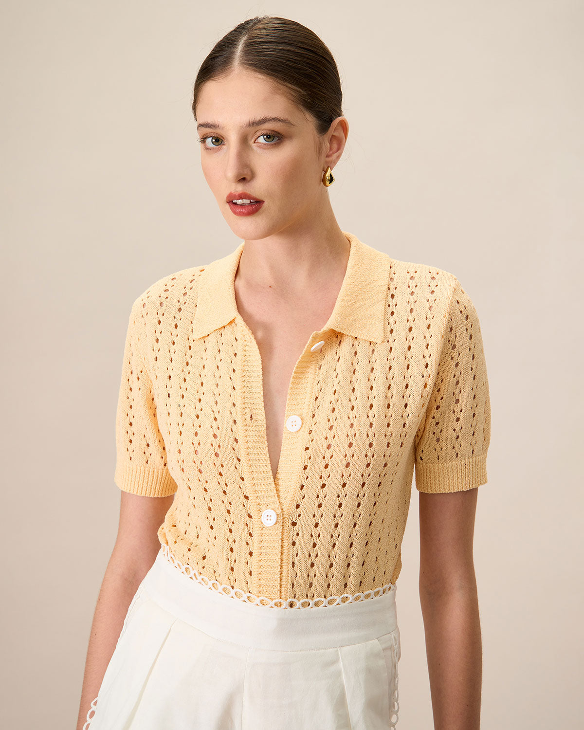 Fabric:This Ribbed Knit Top is made of Acrylic and Nylon. Acrylic has such characteristics as softness