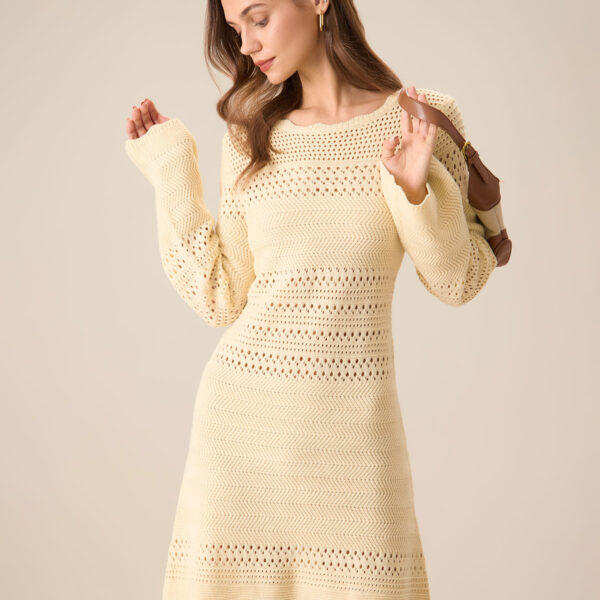 Fabric:This Cutout Sweater Dress is made of Acrylic. Acrylic has such characteristics as softness