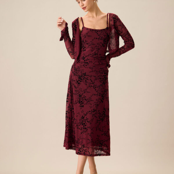 Fabric:This Slip Midi Dress is made of Polyester. Polyester is an artificial fiber that feels soft
