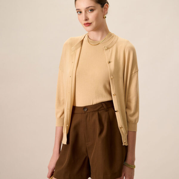 Fabric:This Ribbed Knit Top is made of TENCEL Lyocell and Nylon. Lyocell is a semi-synthetic fiber used to make textiles for clothing and other purposes. It is a form of regenerated cellulose made by dissolving pulp and dry jet-wet spinning. Nylon is a fl