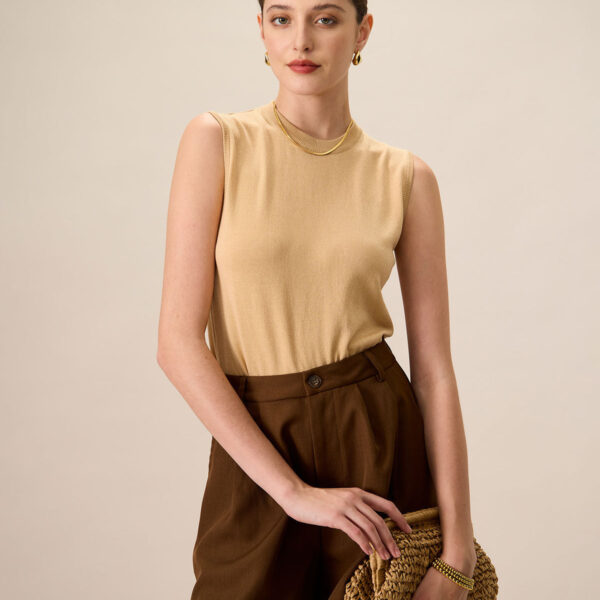 Fabric:This Ribbed Knit Top is made of TENCEL Lyocell and Nylon. Lyocell is a semi-synthetic fiber used to make textiles for clothing and other purposes. It is a form of regenerated cellulose made by dissolving pulp and dry jet-wet spinning. Nylon is a fl
