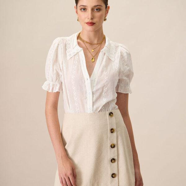 Fabric:This White Blouse is made of Cotton. Cotton fabric features humidity balance