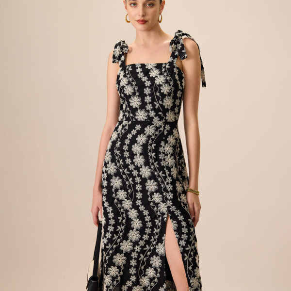 Fabric:This Embroidery Midi Dress is made of Cotton. Cotton fabric features humidity balance
