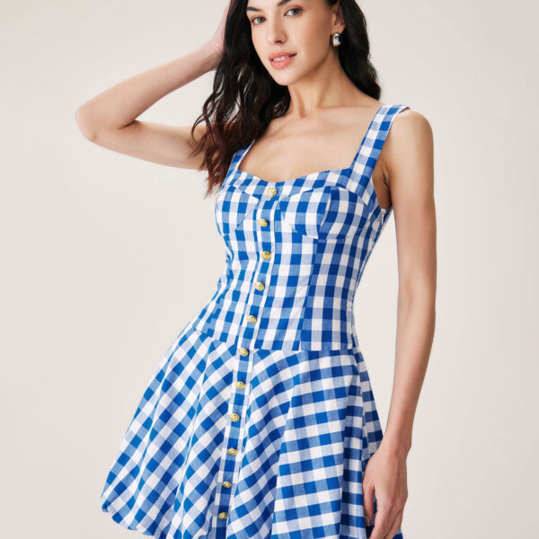 Fabric:This Plaid Mini Dress is made of Cotton. Cotton fabric features humidity balance