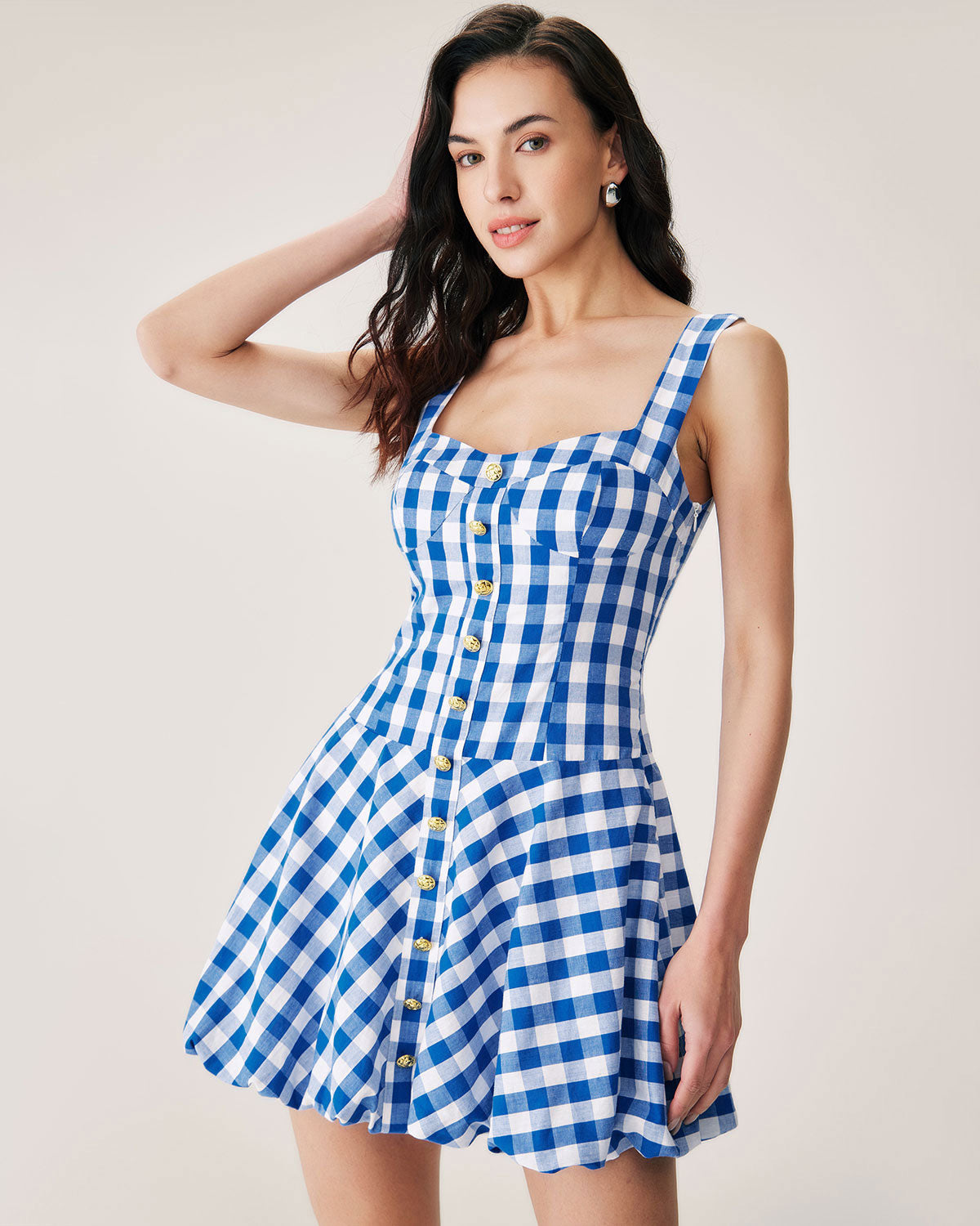 Fabric:This Plaid Mini Dress is made of Cotton. Cotton fabric features humidity balance