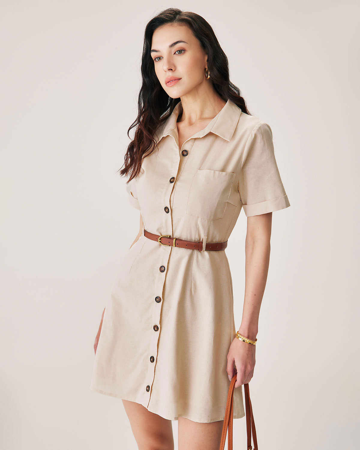 Fabric:This Pocket Mini Dress is made of Polyester. Polyester is an artificial fiber that feels soft