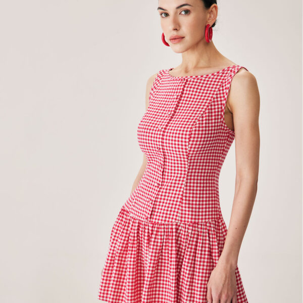 Fabric:This Plaid Mini Dress is made of Cotton. Cotton fabric features humidity balance