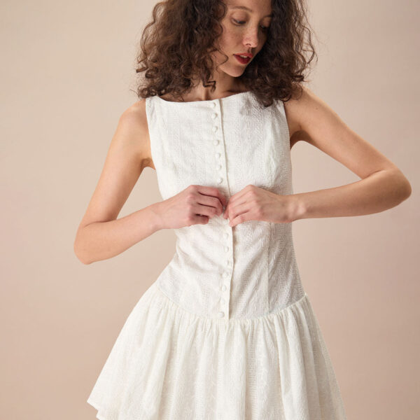 Fabric:This White Mini Dress is made of Cotton. Cotton fabric features humidity balance