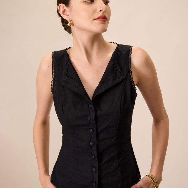 Fabric:This Black Vest is made of Cotton and Linen. Cotton fabric features humidity balance