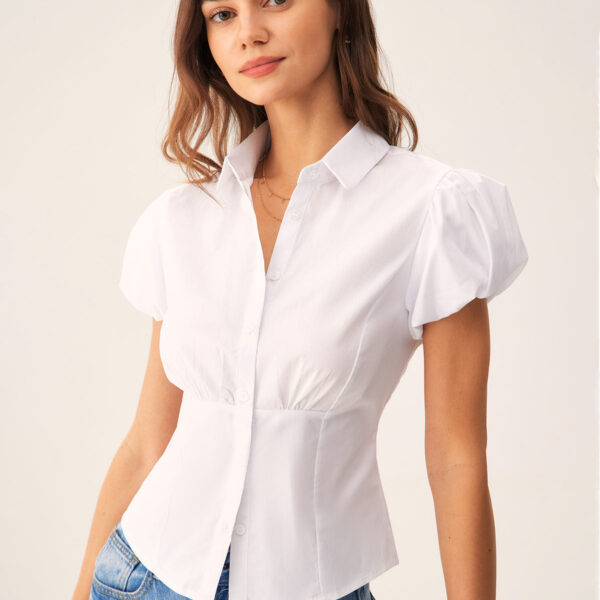 Fabric:This Slim Blouse is made of Polyester. Polyester is an artificial fiber that feels soft