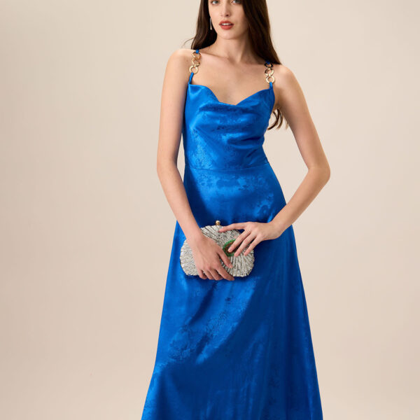 Fabric:This Slip Midi Dress is made of Polyester. Polyester is an artificial fiber that feels soft