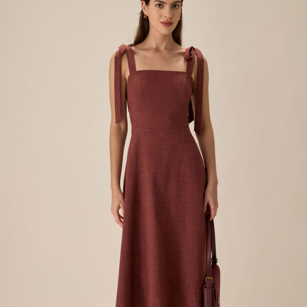 Fabric:This Slip Midi Dress is made of Polyester. Polyester is an artificial fiber that feels soft