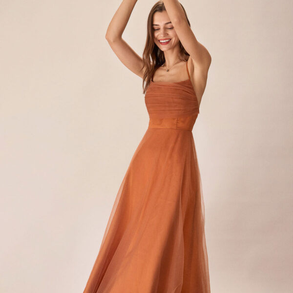 Fabric:This Slip Midi Dress is made of Polyester and Spandex. Polyester is an artificial fiber that feels soft