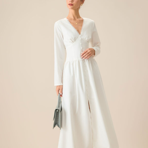 Fabric:This Ruched Maxi Dress is made of Polyester and Viscose. Polyester is an artificial fiber that feels soft