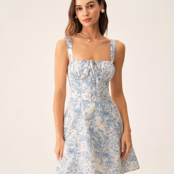 Fabric: This Floral Mini Dress is made of Polyester. Polyester is an artificial fiber that feels soft