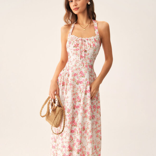 Fabric: This Floral Midi Dress is made of Polyester. Polyester is an artificial fiber that feels soft