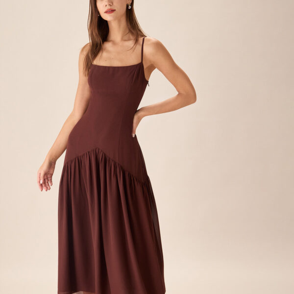 Fabric:This Slip Midi Dress is made of Polyester. Polyester is an artificial fiber that feels soft