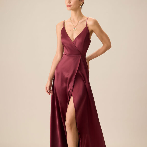Fabric:This Slit Maxi Dress is made of Polyester. Polyester is an artificial fiber that feels soft