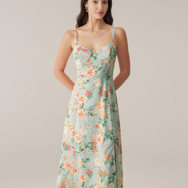 Fabric:This Floral Midi Dress is made of Polyester. Polyester is an artificial fiber that feels soft