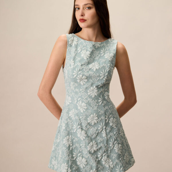 Fabric:This Jacquard Mini Dress is made of Polyester. Polyester is an artificial fiber that feels soft