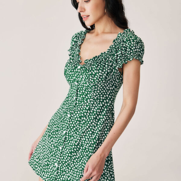 Fabric:This Floral Mini Dress is made of Polyester. Polyester is an artificial fiber that feels soft