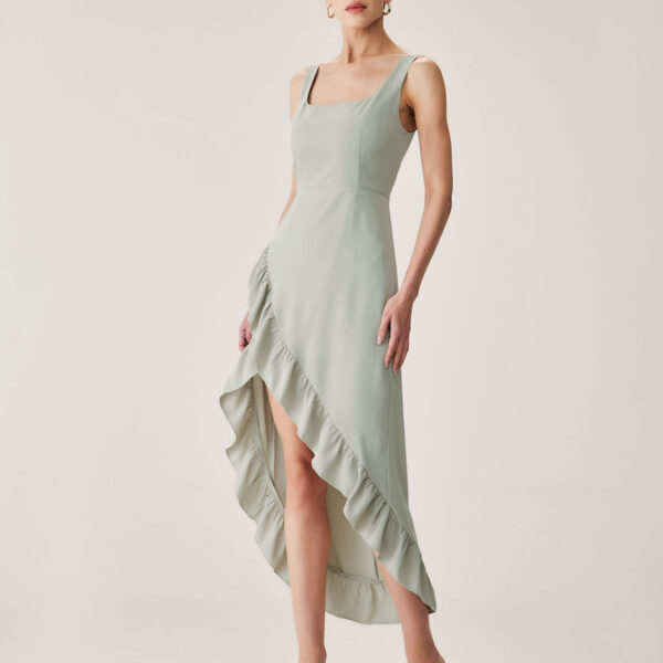 Fabric:This Ruffle Maxi Dress is made of Polyester and Cotton. Polyester is an artificial fiber that feels soft