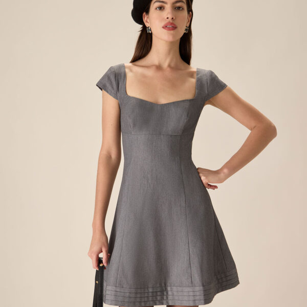 Fabric: This Square Neck Mini Dress is made of Polyester. Polyester is an artificial fiber that feels soft