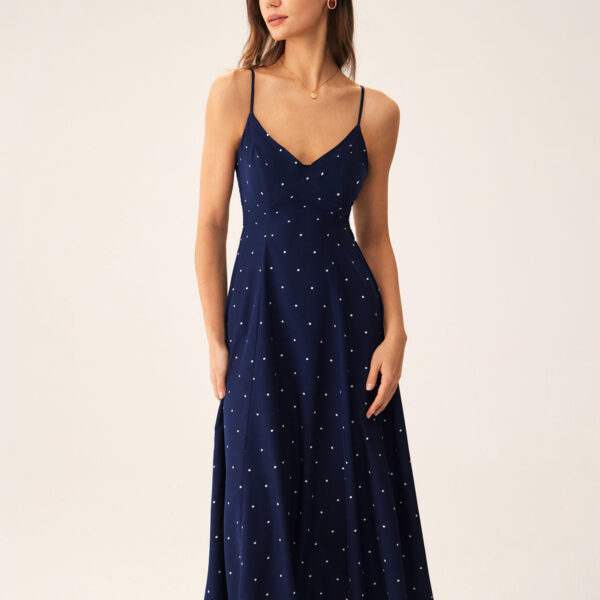 Fabric: This Slip Midi Dress is made of Polyester. Polyester is an artificial fiber that feels soft