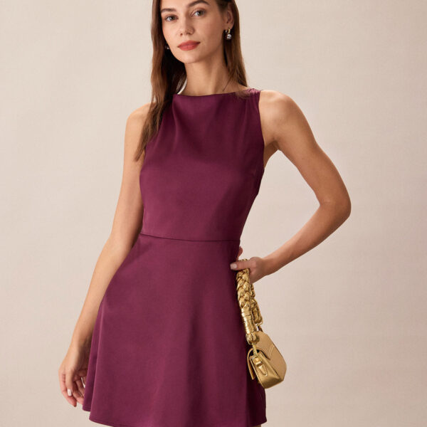 Fabric:This Sleeveless Mini Dress is made of Polyester. Polyester is an artificial fiber that feels soft